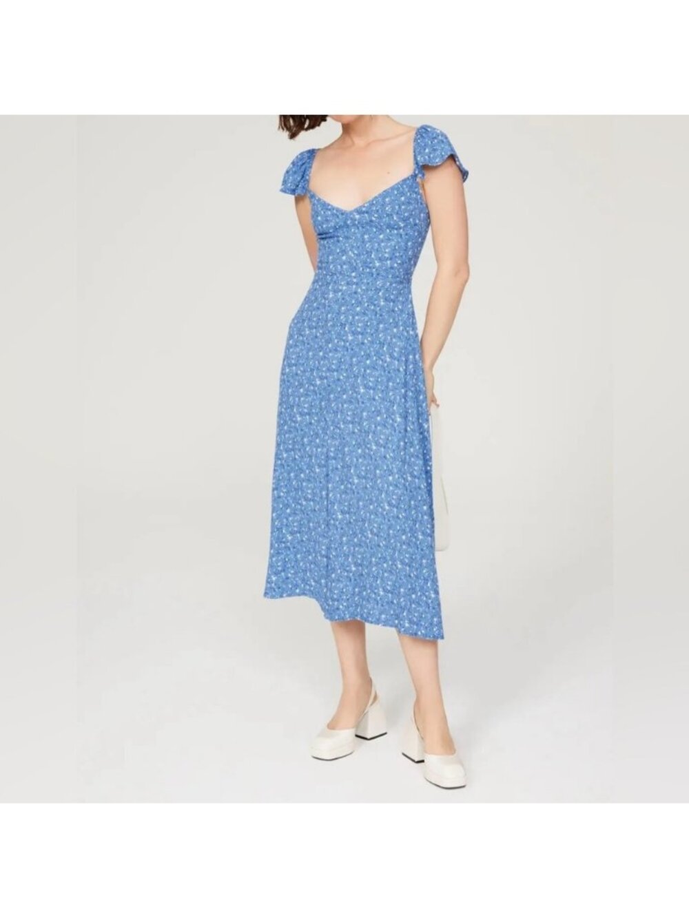 Reformation Baxley Dress Short Sleeveless Floral Midi Dress - Picture 3 of 7